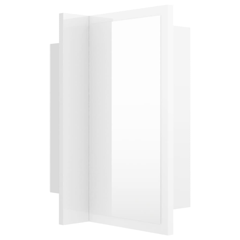 LED Bathroom Mirror Cabinet High Gloss White 40x12x45 cm Acrylic - Bend