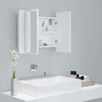 LED Bathroom Mirror Cabinet White 60x12x45 cm Acrylic - Bend