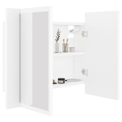 LED Bathroom Mirror Cabinet White 60x12x45 cm Acrylic - Bend