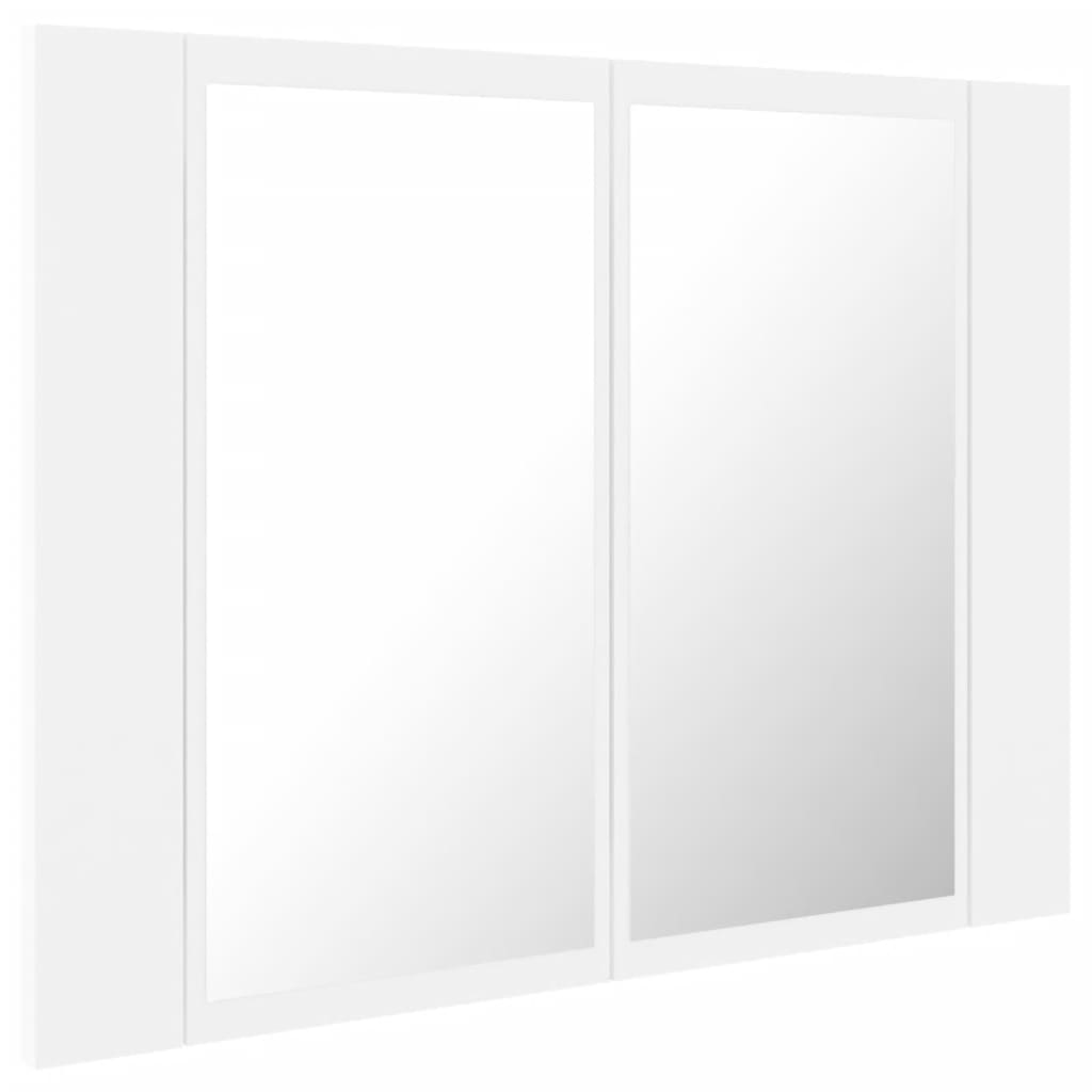 LED Bathroom Mirror Cabinet White 60x12x45 cm Acrylic - Bend