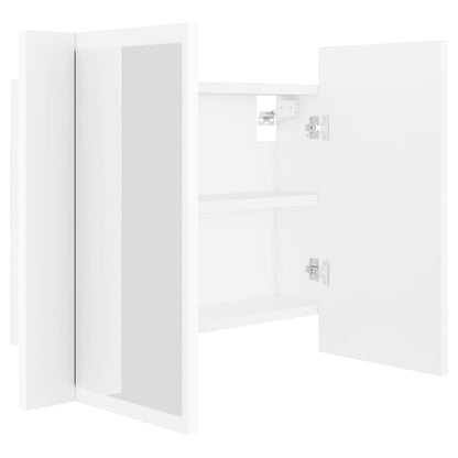 LED Bathroom Mirror Cabinet White 60x12x45 cm Acrylic - Bend