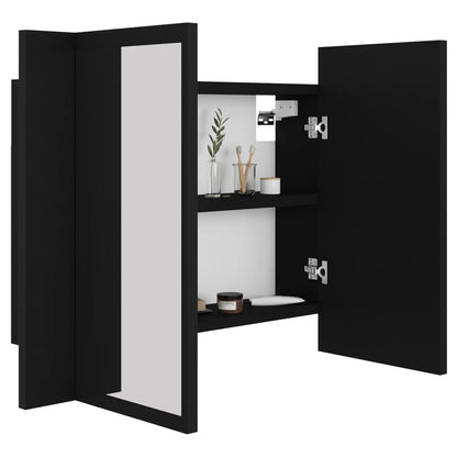 LED Bathroom Mirror Cabinet Black 60x12x45 cm Acrylic - Bend