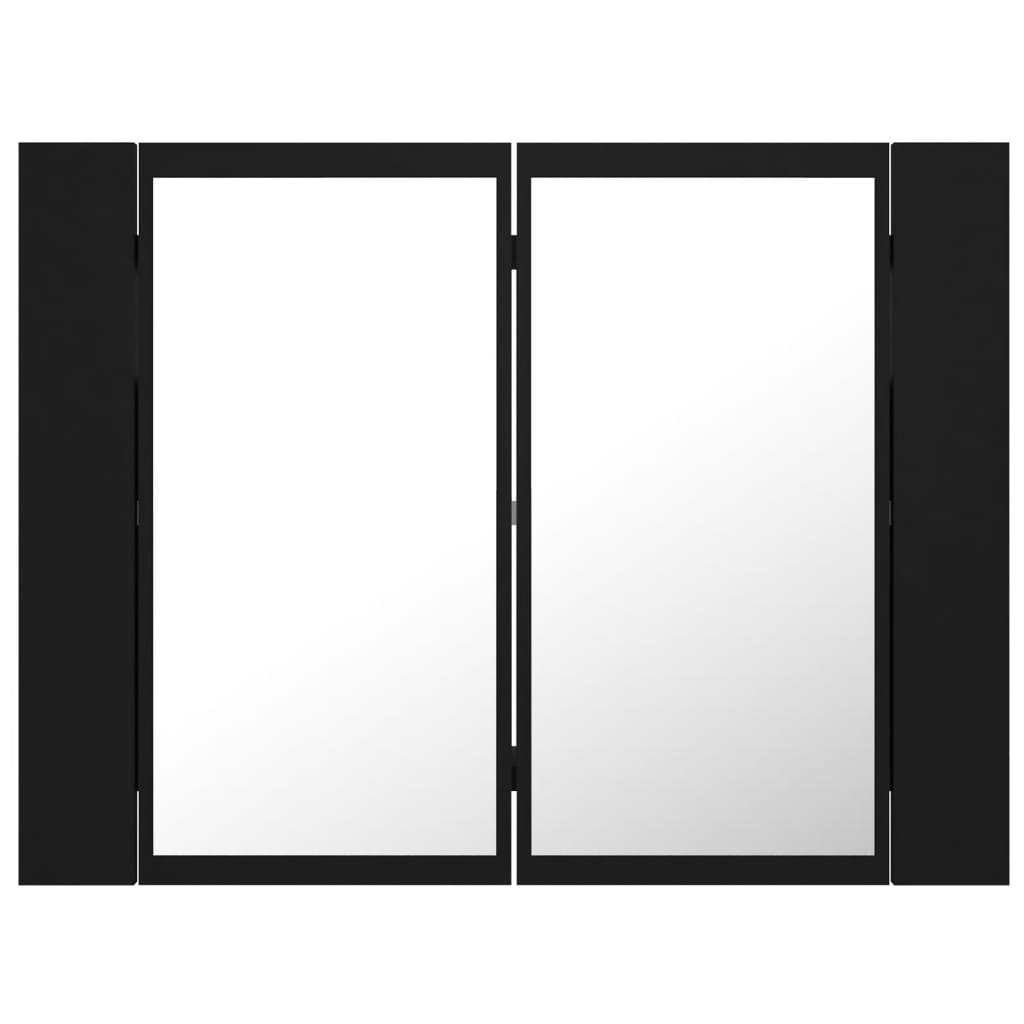 LED Bathroom Mirror Cabinet Black 60x12x45 cm Acrylic - Bend