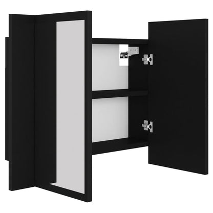 LED Bathroom Mirror Cabinet Black 60x12x45 cm Acrylic - Bend