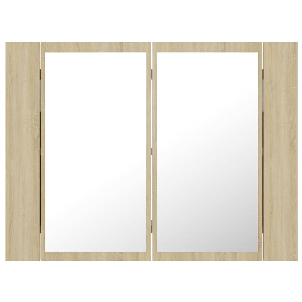 LED Bathroom Mirror Cabinet Sonoma Oak 60x12x45 cm Acrylic - Bend