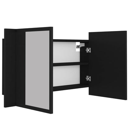 LED Bathroom Mirror Cabinet Black 80x12x45 cm Acrylic - Bend