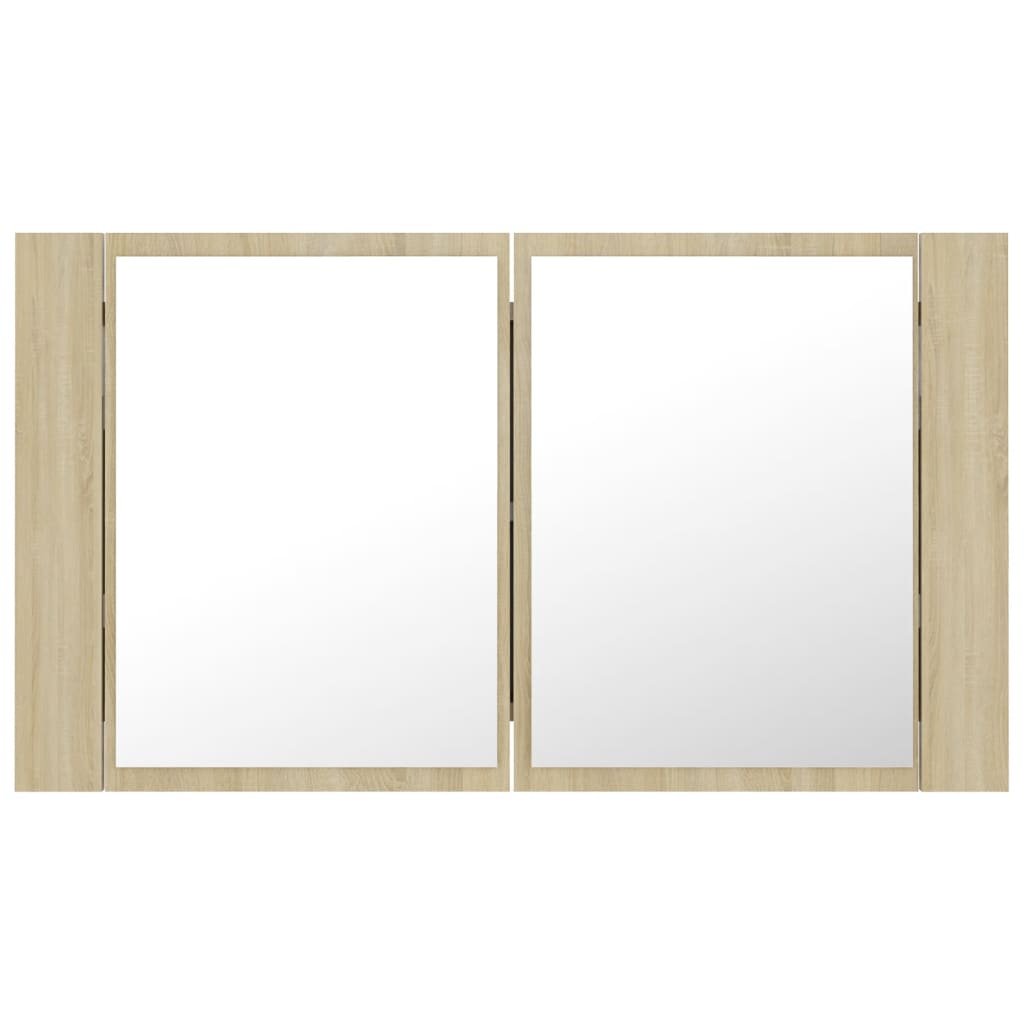 LED Bathroom Mirror Cabinet Sonoma Oak 80x12x45 cm Acrylic