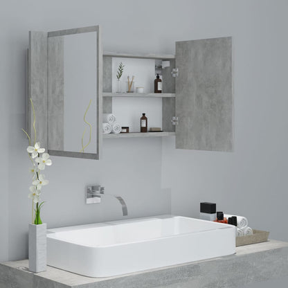 LED Bathroom Mirror Cabinet Concrete Grey 80x12x45 cm Acrylic - Bend