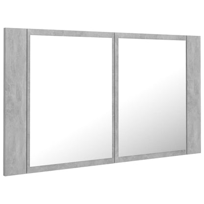 LED Bathroom Mirror Cabinet Concrete Grey 80x12x45 cm Acrylic - Bend