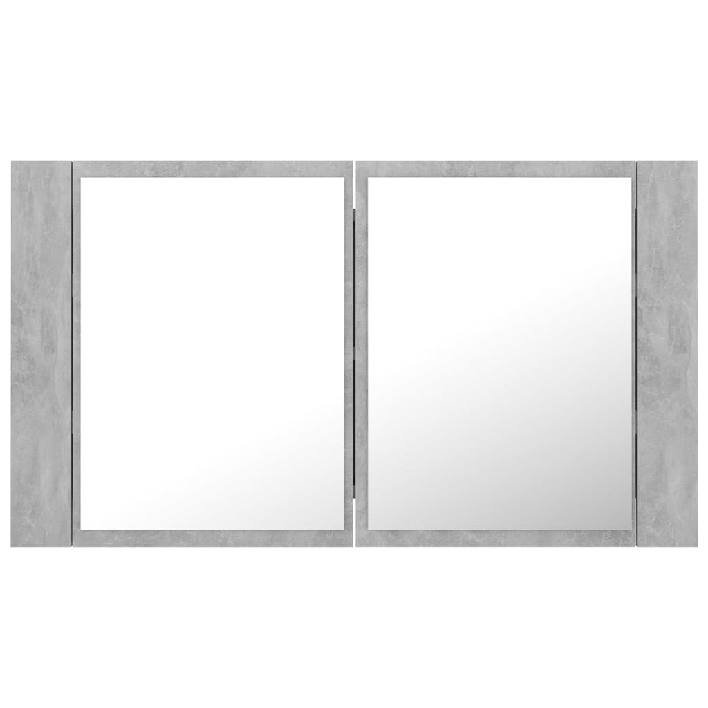 LED Bathroom Mirror Cabinet Concrete Grey 80x12x45 cm Acrylic - Bend