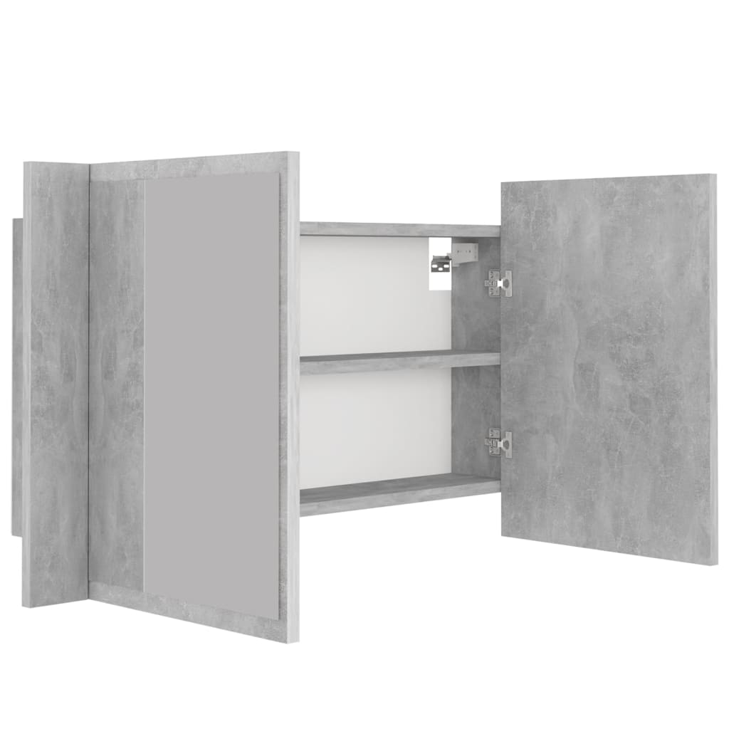 LED Bathroom Mirror Cabinet Concrete Grey 80x12x45 cm Acrylic - Bend