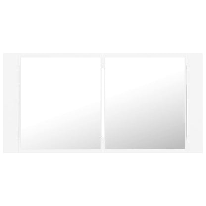 LED Bathroom Mirror Cabinet White 90x12x45 cm Acrylic - Bend