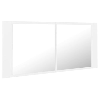 LED Bathroom Mirror Cabinet White 100x12x45 cm Acrylic - Bend