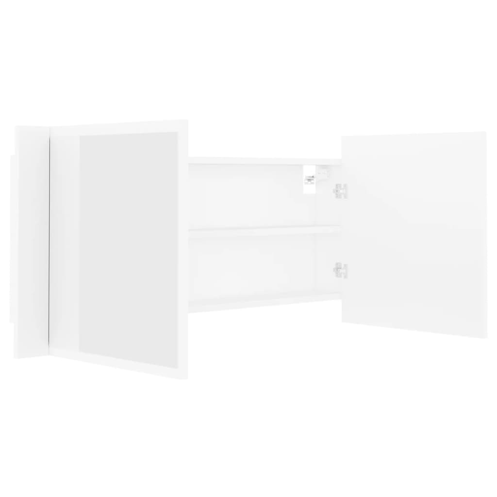 LED Bathroom Mirror Cabinet White 100x12x45 cm Acrylic - Bend