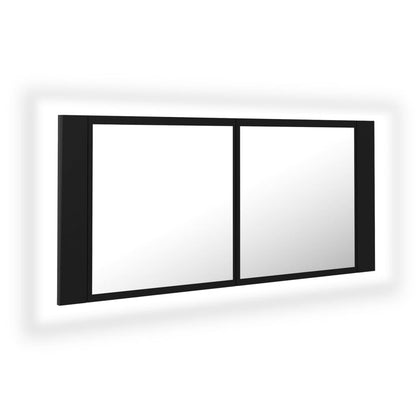 LED Bathroom Mirror Cabinet Black 100x12x45 cm Acrylic - Bend