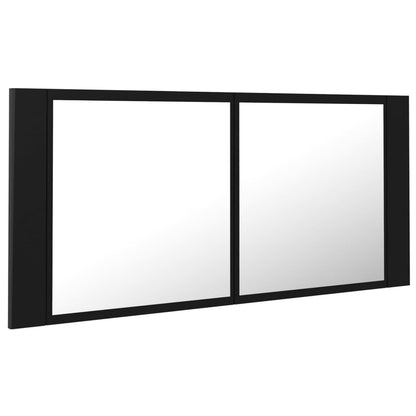 LED Bathroom Mirror Cabinet Black 100x12x45 cm Acrylic - Bend