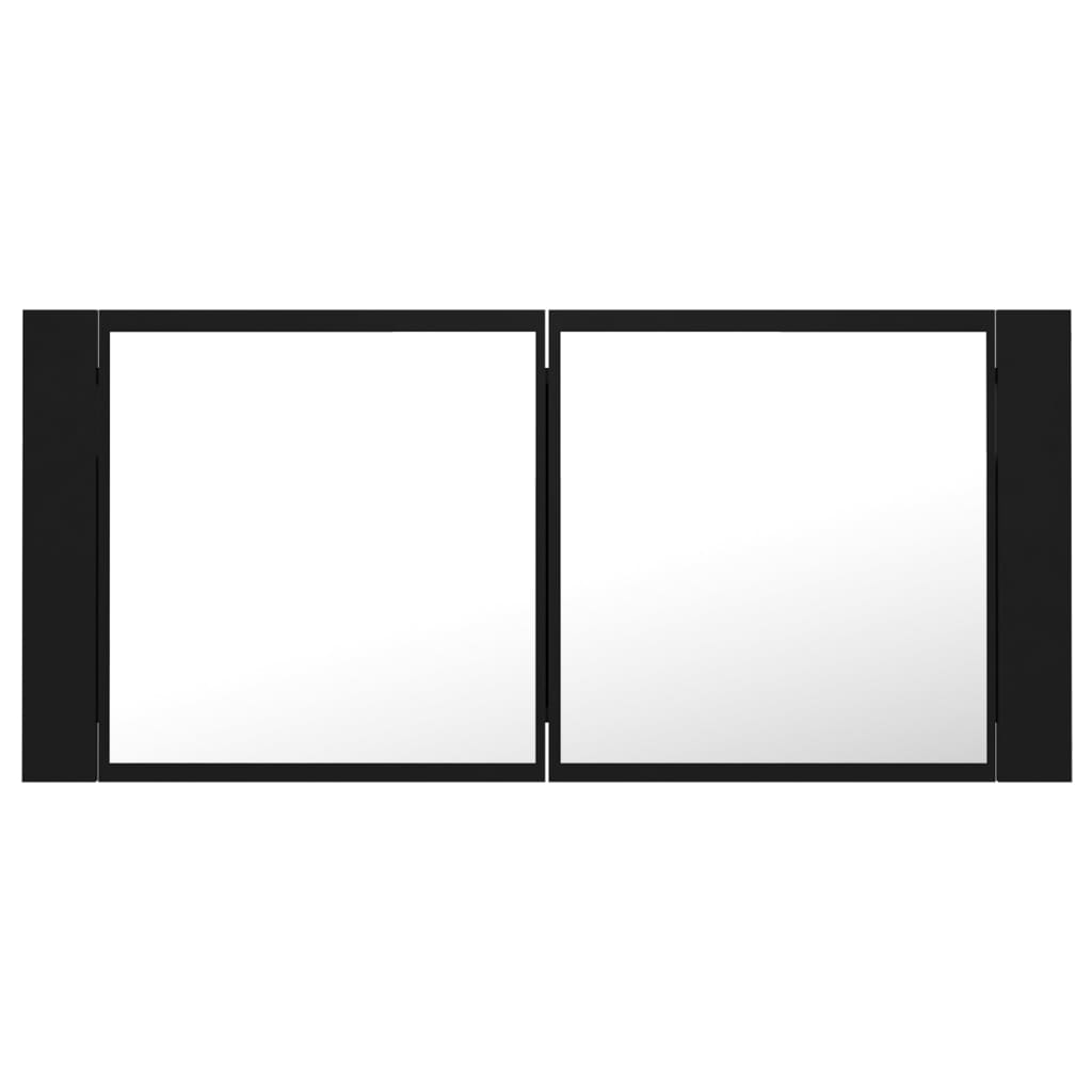 LED Bathroom Mirror Cabinet Black 100x12x45 cm Acrylic - Bend