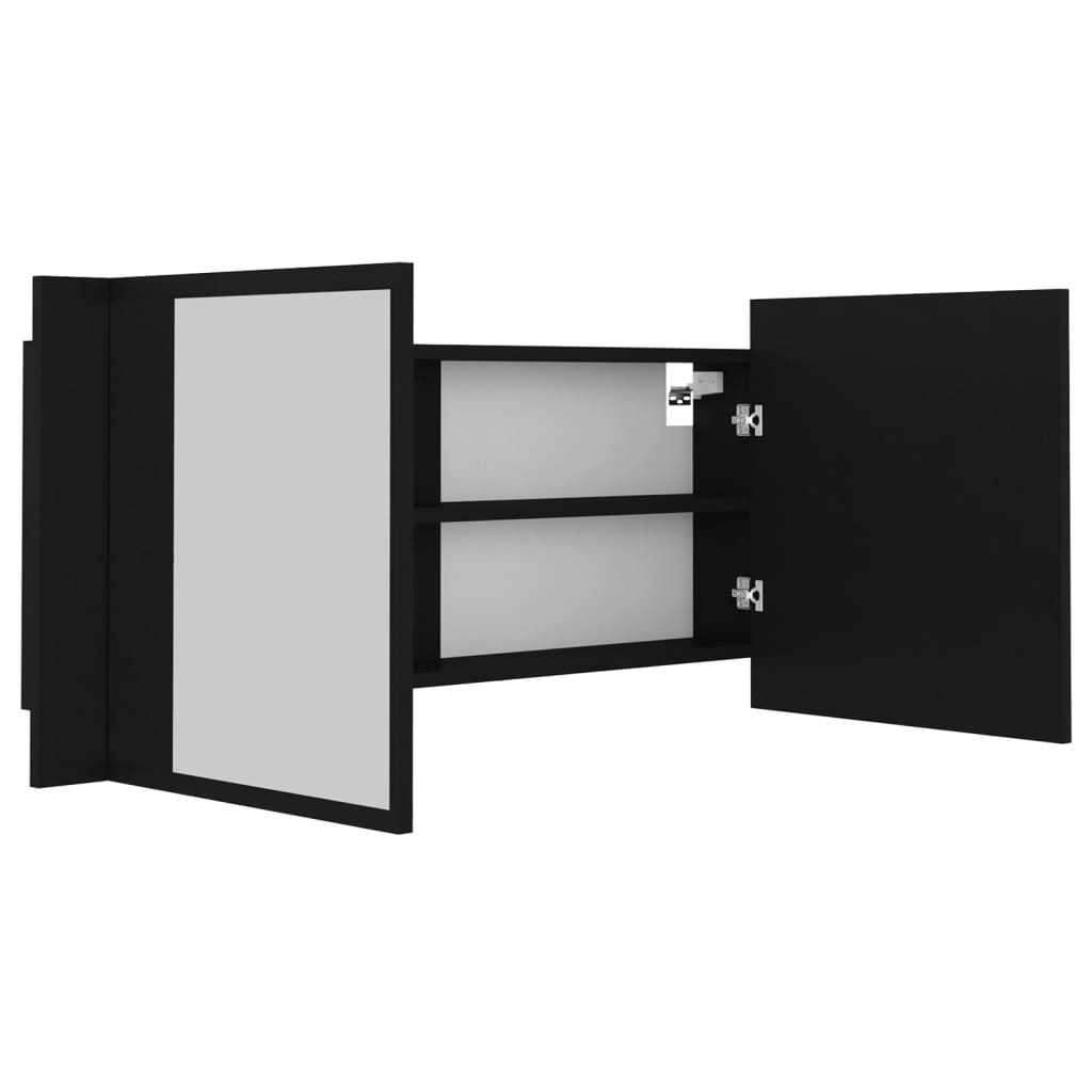 LED Bathroom Mirror Cabinet Black 100x12x45 cm Acrylic - Bend