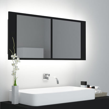 LED Bathroom Mirror Cabinet Black 100x12x45 cm Acrylic - Bend