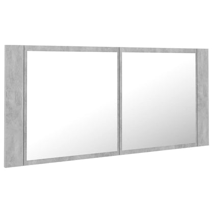 LED Bathroom Mirror Cabinet Concrete Grey 100x12x45 cm Acrylic - Bend