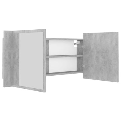 LED Bathroom Mirror Cabinet Concrete Grey 100x12x45 cm Acrylic - Bend