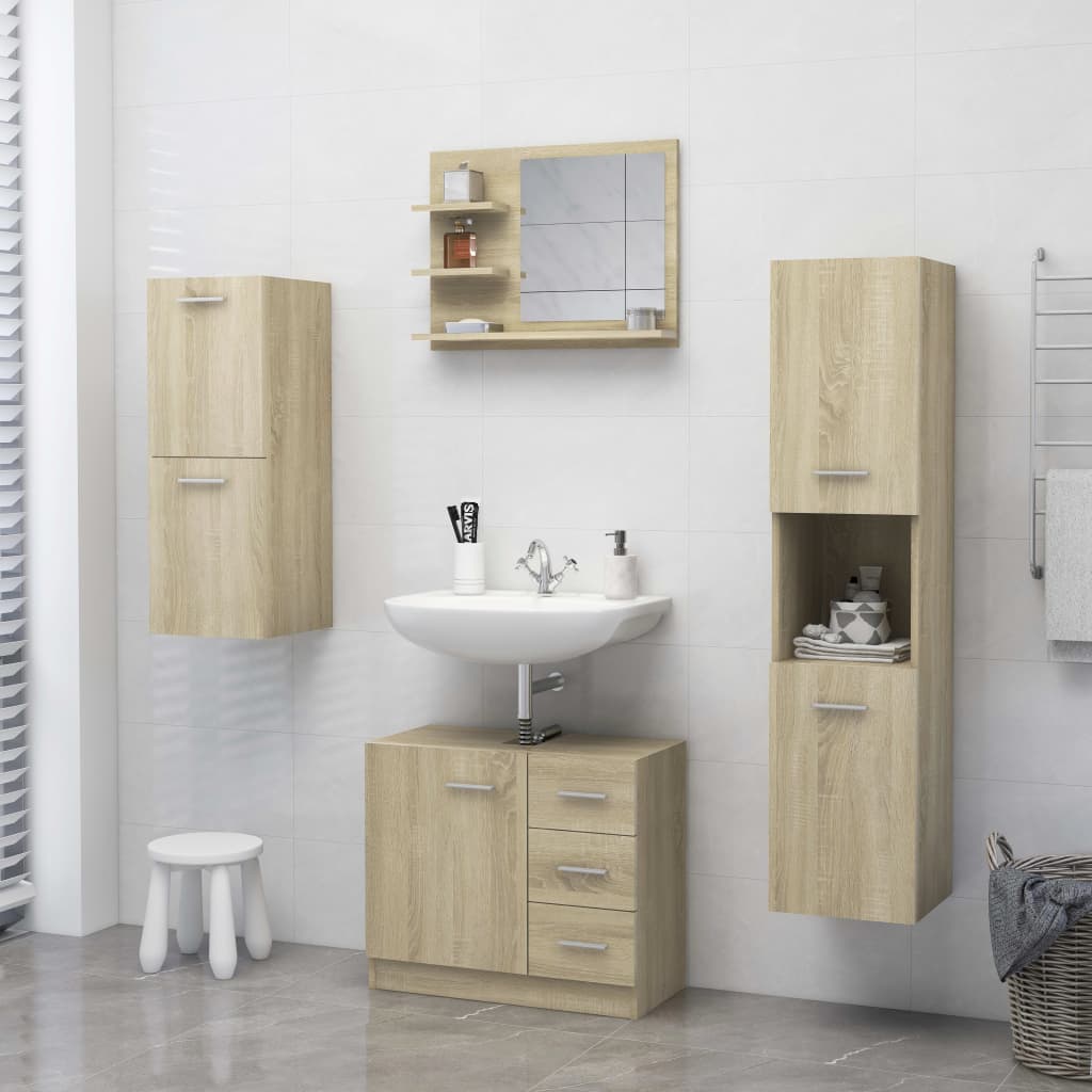 Bathroom Mirror Sonoma Oak 60x10.5x45 cm Engineered Wood