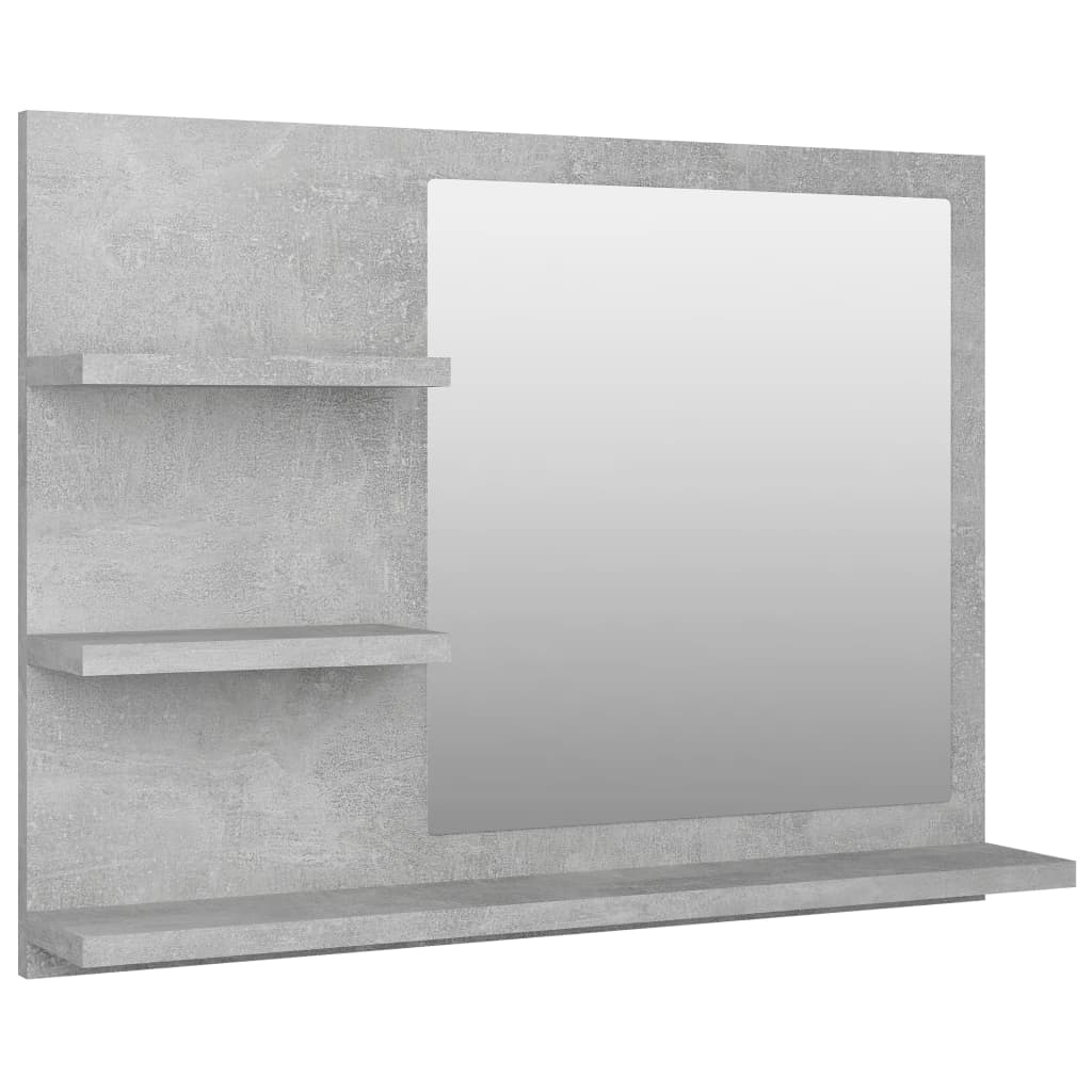 Bathroom Mirror Concrete Grey 60x10.5x45 cm Engineered Wood