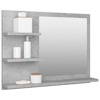 Bathroom Mirror Concrete Grey 60x10.5x45 cm Engineered Wood