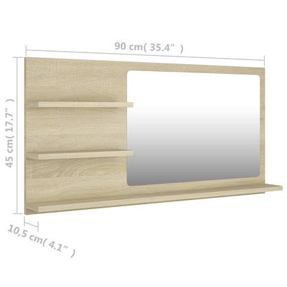 Bathroom Mirror Engineered Wood in Various Colors and Sizes