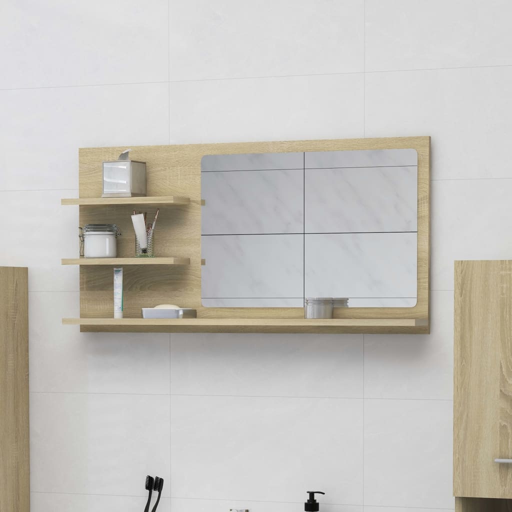 Bathroom Mirror Engineered Wood in Various Colors and Sizes