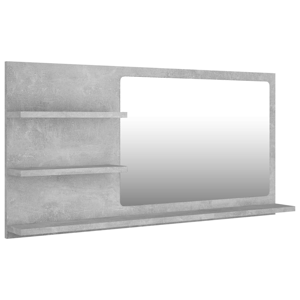 Bathroom Mirror Concrete Grey 90x10.5x45 cm Engineered Wood - Bend