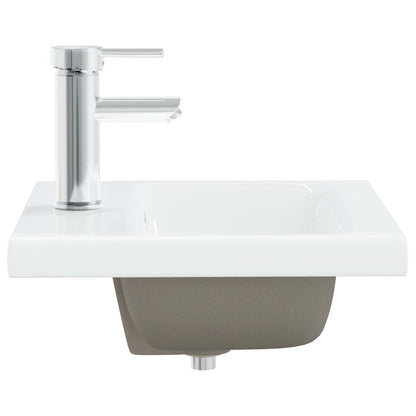 Built-in Basin with Faucet Ceramic White