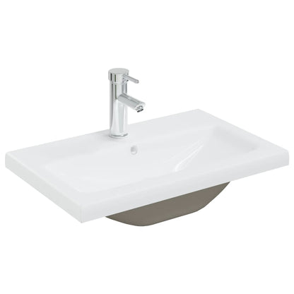 Built-in Basin with Faucet Ceramic White