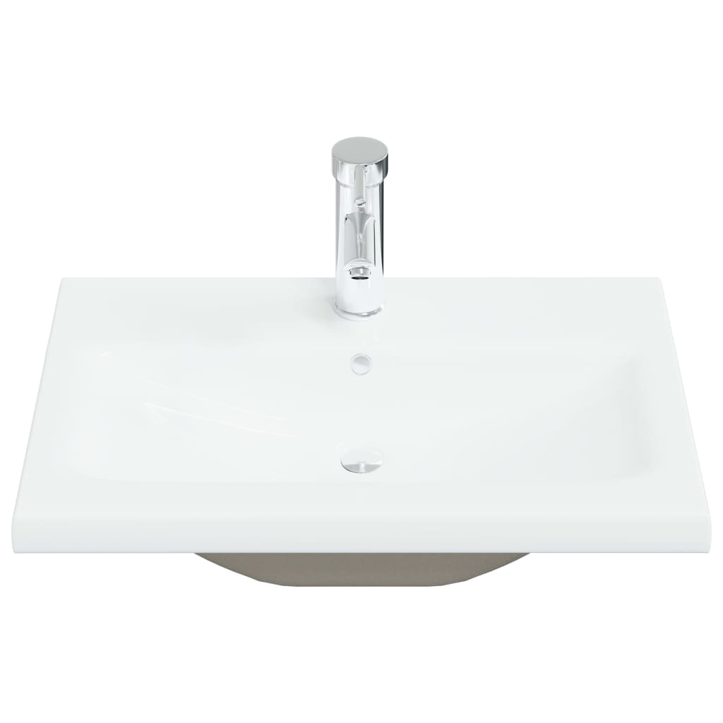 Built-in Basin with Faucet Ceramic White