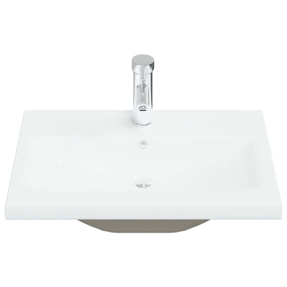 Built-in Basin with Faucet Ceramic White