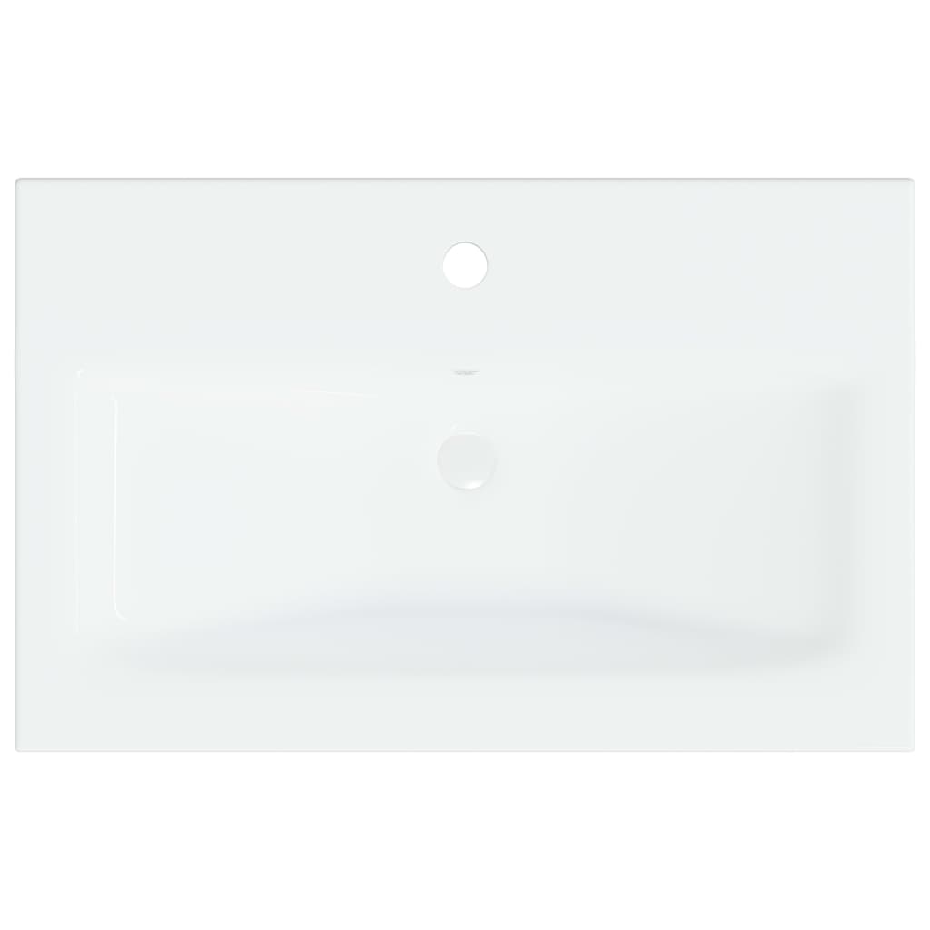 Built-in Basin with Faucet Ceramic White