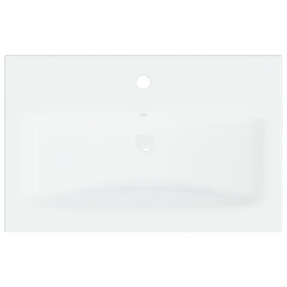 Built-in Basin with Faucet Ceramic White