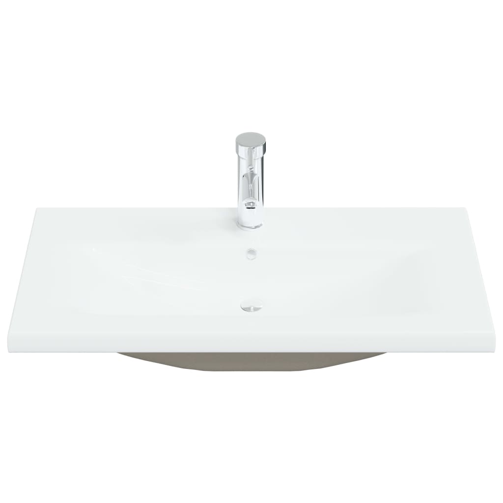 Built-in Basin with Faucet Ceramic White