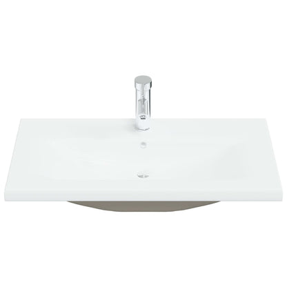 Built-in Basin with Faucet Ceramic White