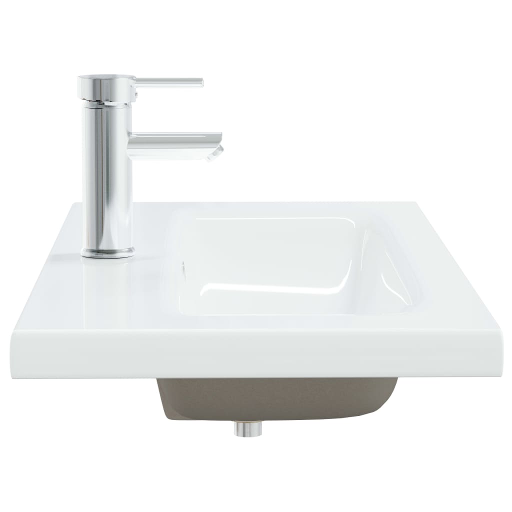 Built-in Basin with Faucet 81x39x18 cm Ceramic White