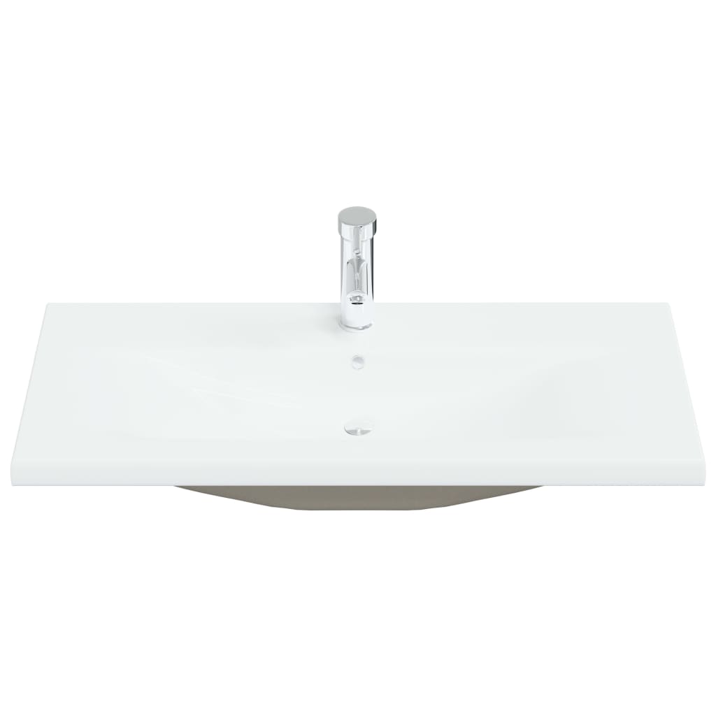 Built-in Basin with Faucet Ceramic White