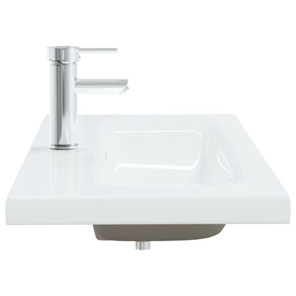 Built-in Basin with Faucet Ceramic White