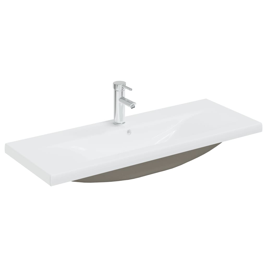 Built-in Basin with Faucet Ceramic White