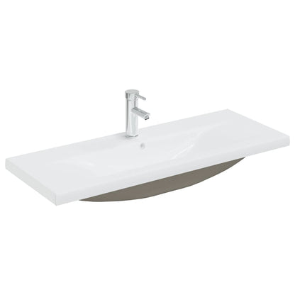 Built-in Basin with Faucet Ceramic White