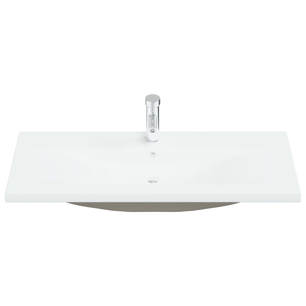 Built-in Basin with Faucet Ceramic White