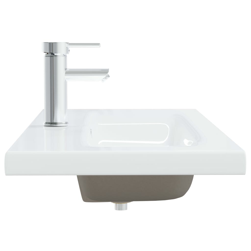 Built-in Basin with Faucet Ceramic White