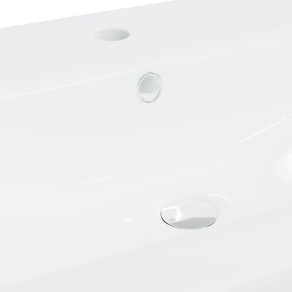 Built-in Basin with Faucet Ceramic White