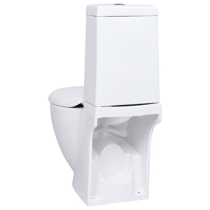 WC Ceramic Toilet Bathroom Round Toilet Bottom Water Flow White