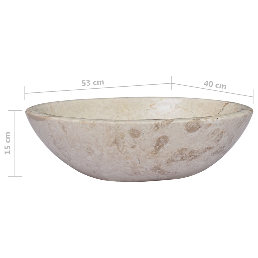 Sink Cream 53x40x15 cm Marble