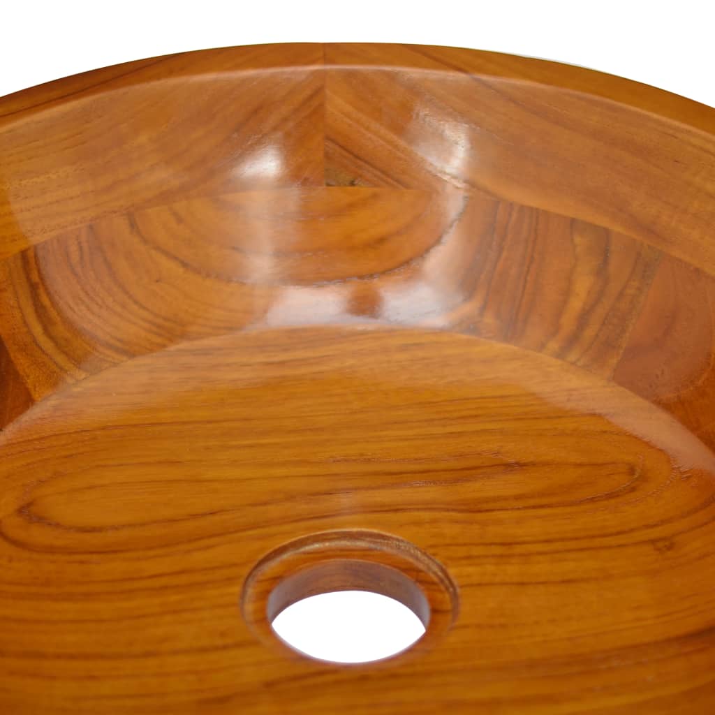 Basin Solid Teak Wood Φ40x10 cm - Bend